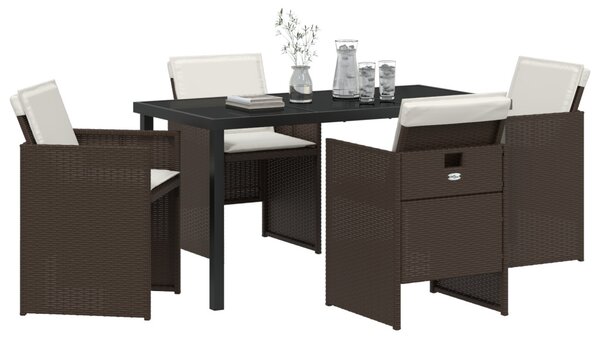 Kert étkező szett 5 pcs Barna polirattan