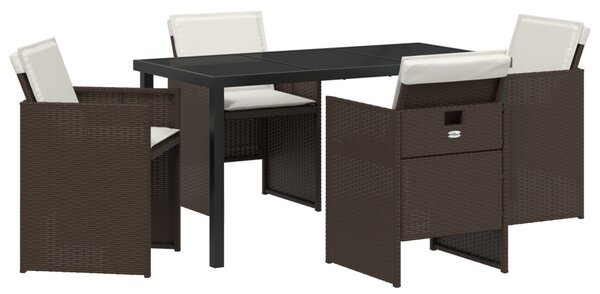 Kert étkező szett 5 pcs Barna polirattan