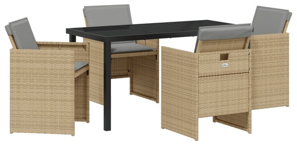 Kert étkező szett 5 pcs Bézs polirattan