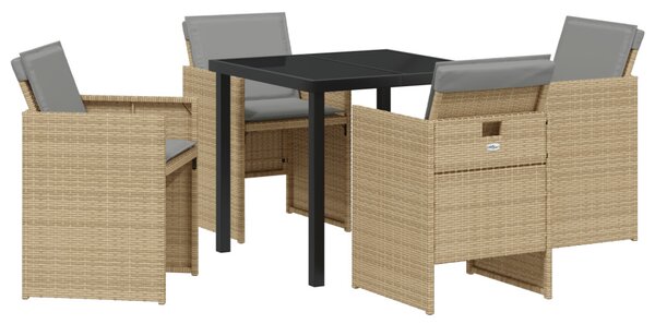 Kert étkező szett 5 pcs Bézs polirattan