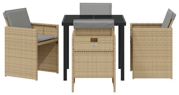 Kert étkező szett 5 pcs Bézs polirattan