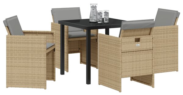 Kert étkező szett 5 pcs Bézs polirattan