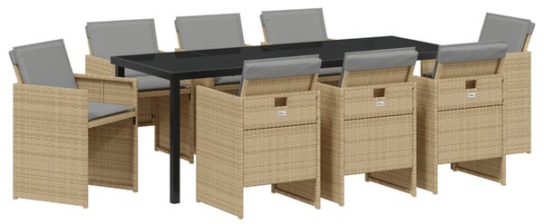 Kert étkező szett 9 pcs Bézs polirattan