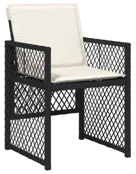 Kert étkező szett 5 pcs Fekete polirattan