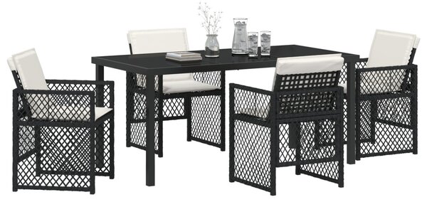 Kert étkező szett 5 pcs Fekete polirattan