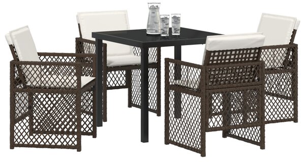 Kert étkező szett 5 pcs Barna polirattan