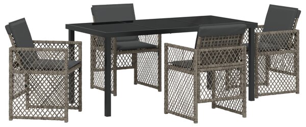 Kert étkező szett 5 pcs Szürke polirattan