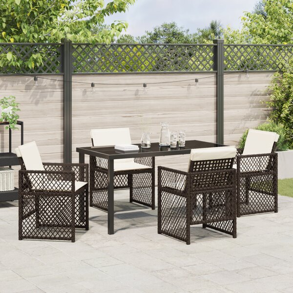 Kert étkező szett 5 pcs Barna polirattan