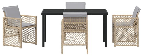 Kert étkező szett 5 pcs Bézs polirattan