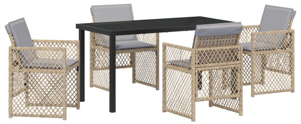 Kert étkező szett 5 pcs Bézs polirattan