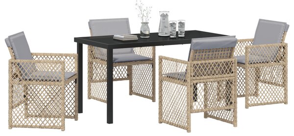 Kert étkező szett 5 pcs Bézs polirattan