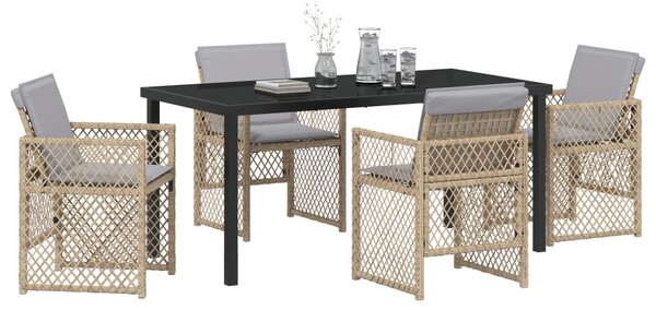Kert étkező szett 5 pcs Bézs polirattan