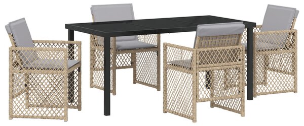 Kert étkező szett 5 pcs Bézs polirattan