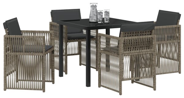 Kert étkező szett 5 pcs Szürke Porszórt acél