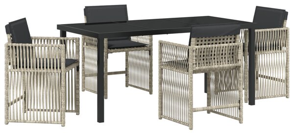 Kert étkező szett 5 pcs Világosszürke Porszórt acél