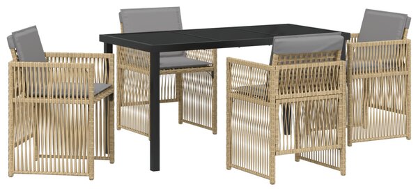 Kert étkező szett 5 pcs Bézs Porszórt acél