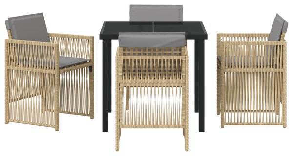 Kert étkező szett 5 pcs Bézs Porszórt acél