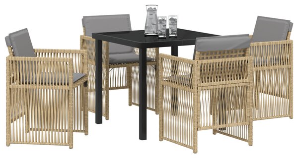 Kert étkező szett 5 pcs Bézs Porszórt acél