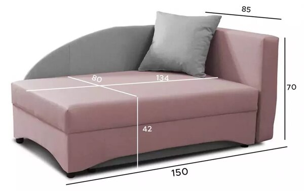 Gyerek kanapéágy 80x200 BENIGNA - fekete / kék, jobbos