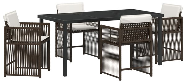 Kert étkező szett 5 pcs Barna polirattan