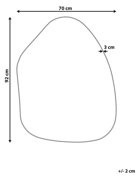 Falitükör PUTEAUX 70 cm 92 cm Fém Fekete