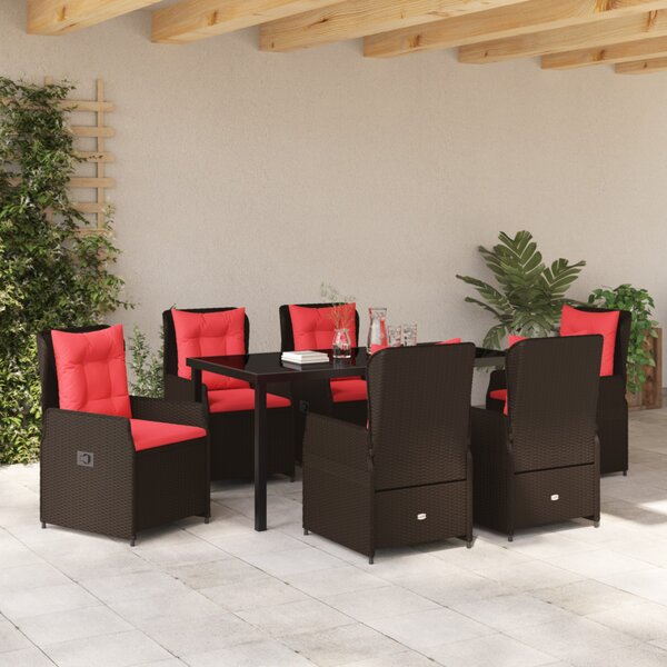Kert étkező szett párnával 7 pcs Barna Poli rattan