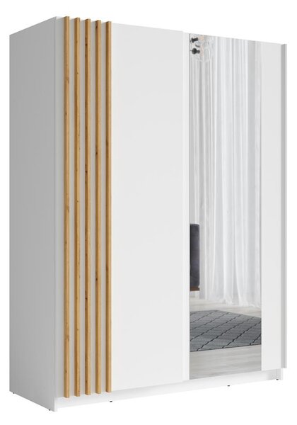 Szekrény tükörrel 151 cm YUMBO - artisan tölgy / fehér
