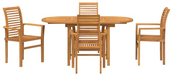 Kert étkező szett 5 pcs Barna Tömör Teakfa