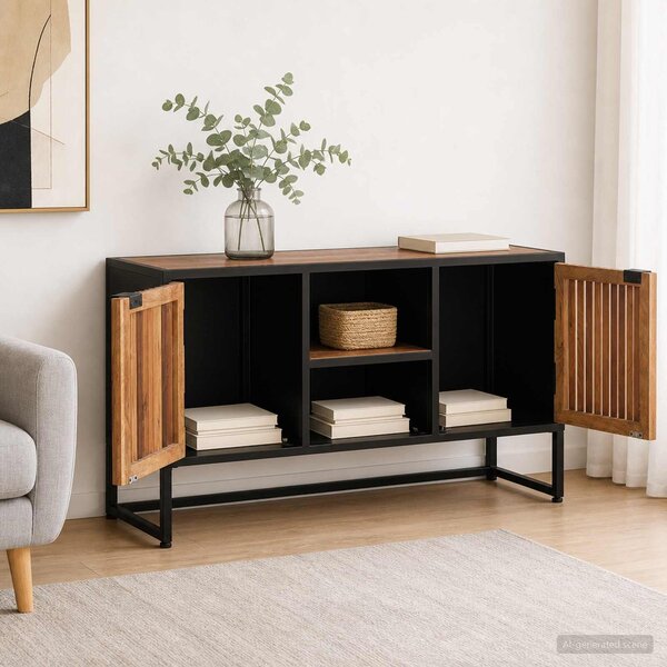 VidaXL Széf 105 x 30 x 55 cm Tömör Mangófa és Műszaki Fa