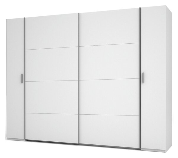 Nagy gardrób 270 cm GIRADOT - fehér / ezüst fogantyúk