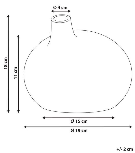 Dekor váza KLANG Kerámia 18 cm Szürke