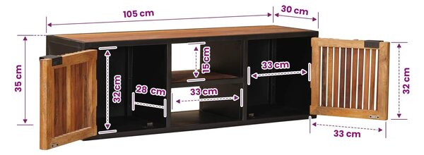 VidaXL Kézzel készült TV Szekrény 105 x 30 x 35 cm Tömör Mangófát