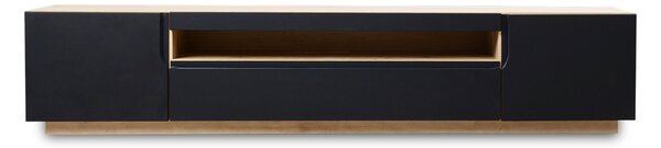 Loftia TV-szekrény 200 cm kétajtós nyitott résszel - artisan / fekete matt