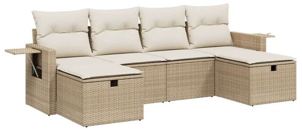VidaXL Polyrattan Kerti Ülőgarnitúra - 6 részes - Bézs