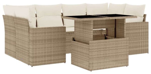 VidaXL Polyrattan Kerti Ülőgarnitúra - 7 részes - Bézs