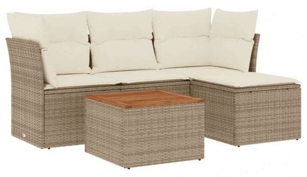 VidaXL Polyrattan Kerti Ülőgarnitúra - 5 részes - Bézs
