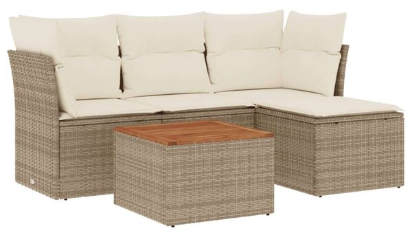 VidaXL Polyrattan Kerti Ülőgarnitúra - 5 részes - Bézs