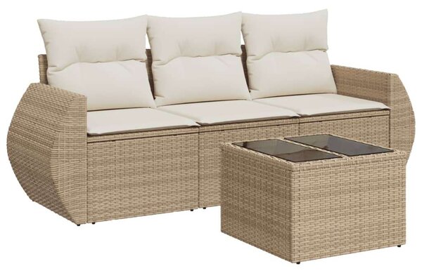 VidaXL Polyrattan Kerti Ülőgarnitúra - 4 részes - Bézs