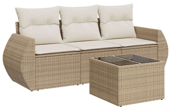 VidaXL Polyrattan Kerti Ülőgarnitúra - 4 részes - Bézs