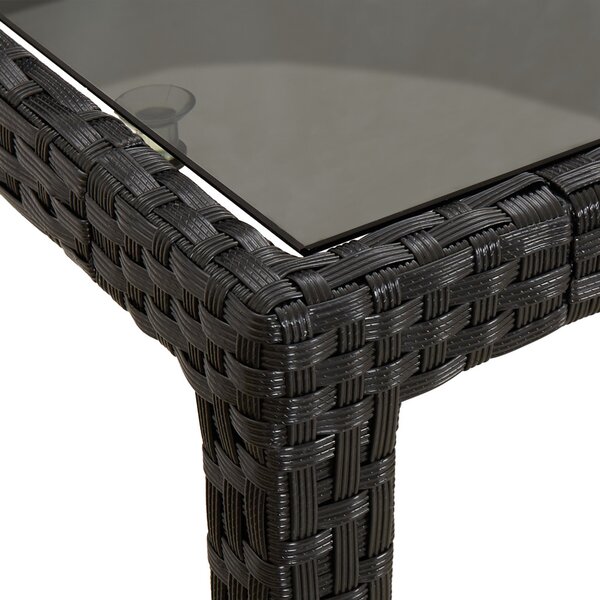 Kerti Asztal Fekete 150 x 90 x 75 cm polirattan