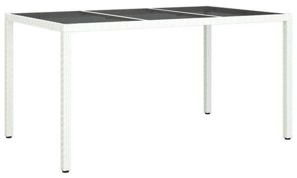 Kerti Asztal Fehér 150 x 90 x 75 cm polirattan