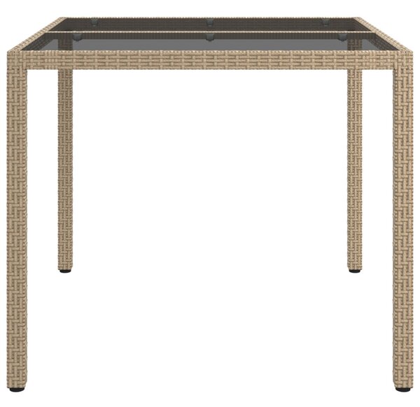 Kerti Asztal Bézs 90 x 90 x 75 cm polirattan