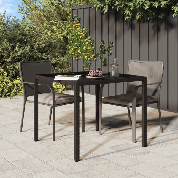 Kerti Asztal Barna 90 x 90 x 75 cm polirattan