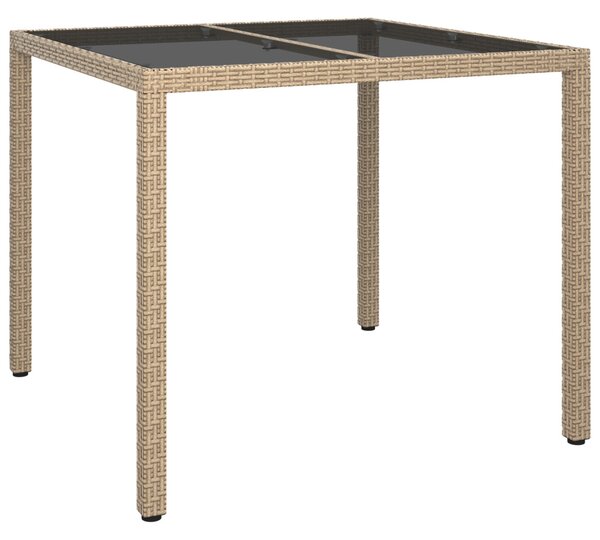 Kerti Asztal Bézs 90 x 90 x 75 cm polirattan