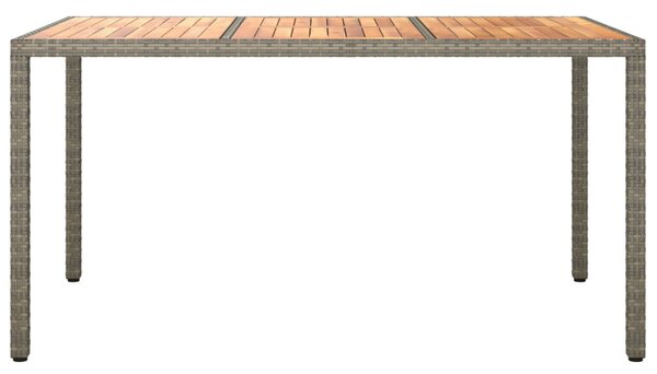 Szürke kerti étkezőasztal 150x90x75 cm Polirattan