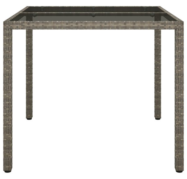 Kerti Asztal Szürke 90 x 90 x 75 cm polirattan