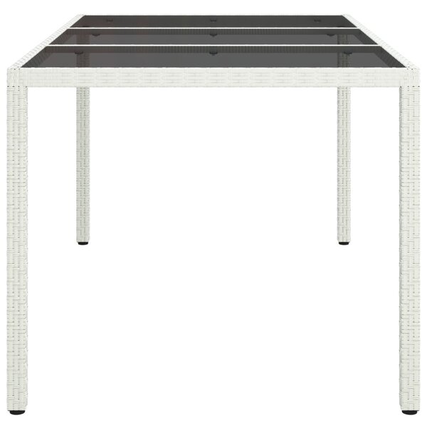 Kerti Asztal Fehér 150 x 90 x 75 cm polirattan
