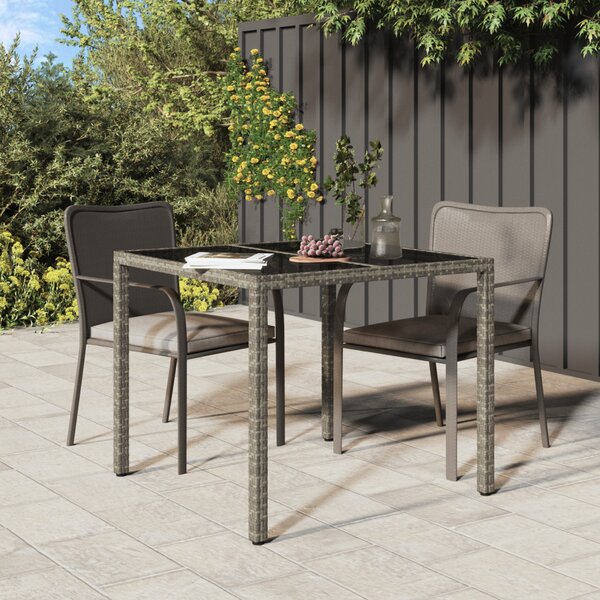 Kerti Asztal Szürke 90 x 90 x 75 cm polirattan