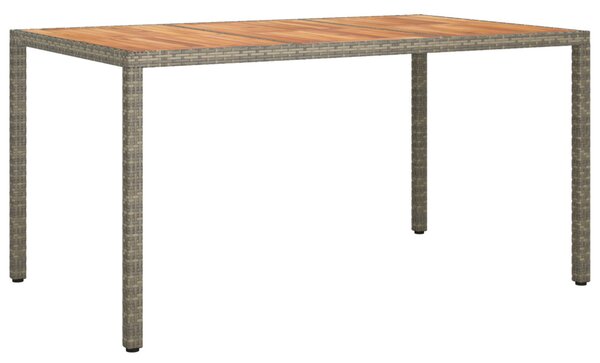 Szürke kerti étkezőasztal 150x90x75 cm Polirattan