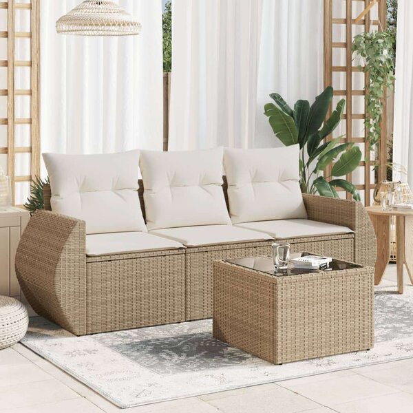 VidaXL Polyrattan Kerti Ülőgarnitúra - 4 részes - Bézs